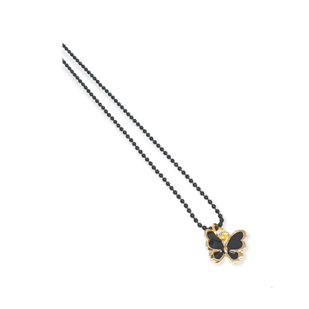 necklace with black butterfy